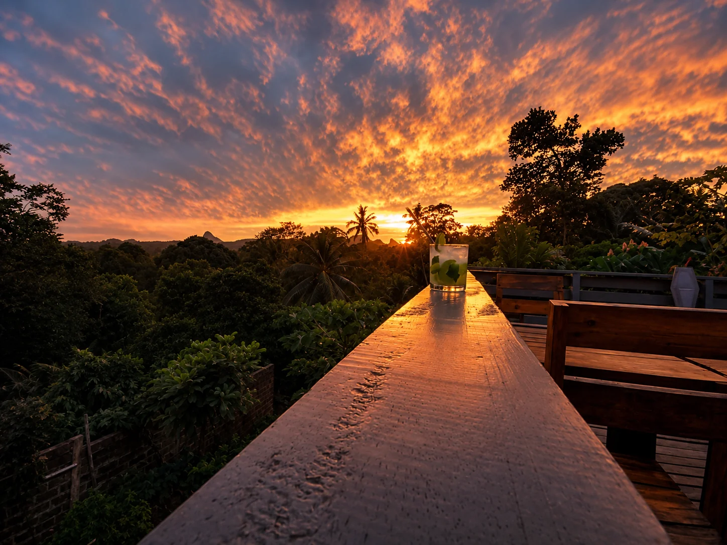 Pôr do sol visto do terraço